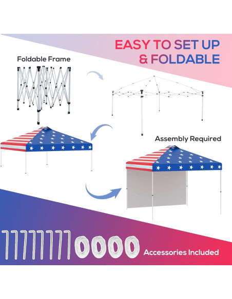 Carpa Plegable Outsunny 3x3m con Pared Lateral Removible