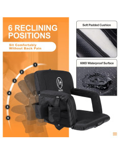 Conjunto de 2 Sillas Plegables Nalone para Estadio - Negro 2