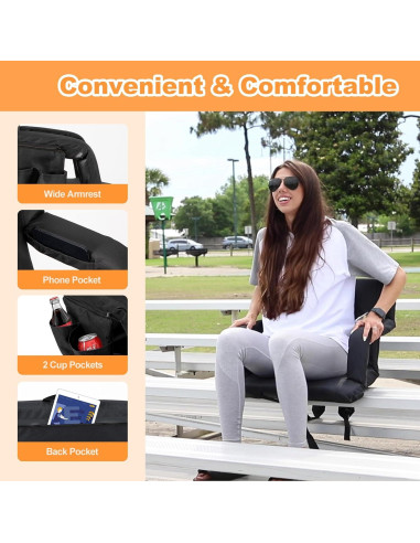 Conjunto de 2 Sillas Plegables Nalone para Estadio - Negro