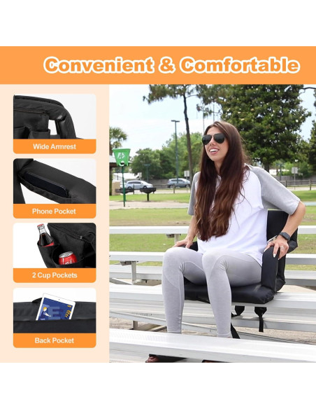 Conjunto de 2 Sillas Plegables Nalone para Estadio - Negro