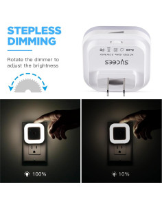 Luz Nocturna LED Regulable SYCEES con Sensor Crepúsculo, 4 Piezas 2