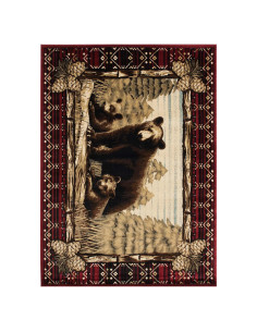 Alfombra de Área Rug Empire Oso Grizzly 66x100 cm Rústica