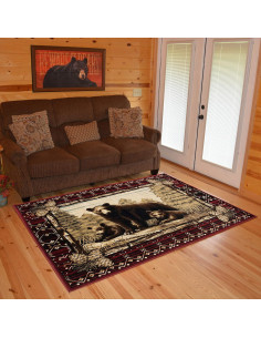 Alfombra de Área Rug Empire Oso Grizzly 66x100 cm Rústica 2