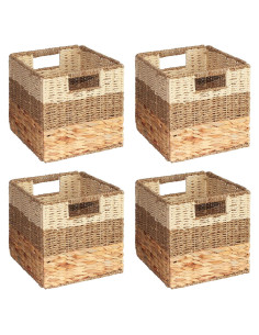 Canastas de Mimbre SpaceAid 4 Pack 26.67 cm Diseño 3 Patrones