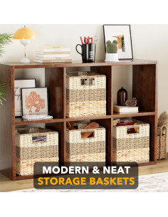 Canastas de Mimbre SpaceAid 4 Pack 26.67 cm Diseño 3 Patrones 2