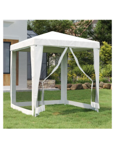 Carpa Plegable MNISDFL Blanca 3x3m con 4 Paredes de Malla