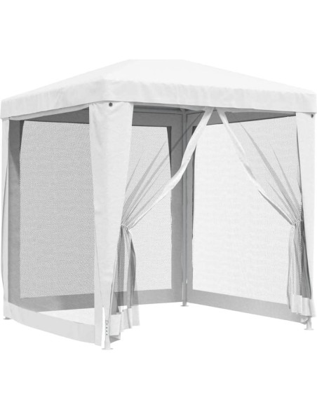 Carpa Plegable MNISDFL Blanca 3x3m con 4 Paredes de Malla