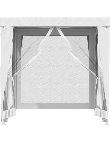 Carpa Plegable MNISDFL Blanca 3x3m con 4 Paredes de Malla