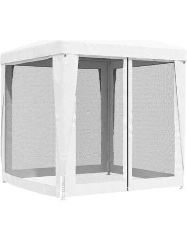 Carpa Plegable MNISDFL Blanca 3x3m con 4 Paredes de Malla