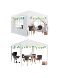 Carpa Canopy 3x3m JupiterForce Blanca Impermeable con Paredes