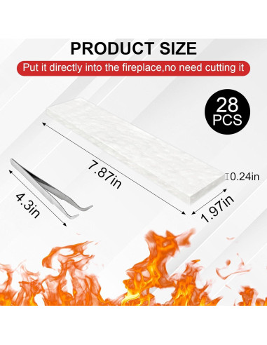 28 Mechas de Lana Cerámica Succulentlovers 20x5x0.6cm para Fogón