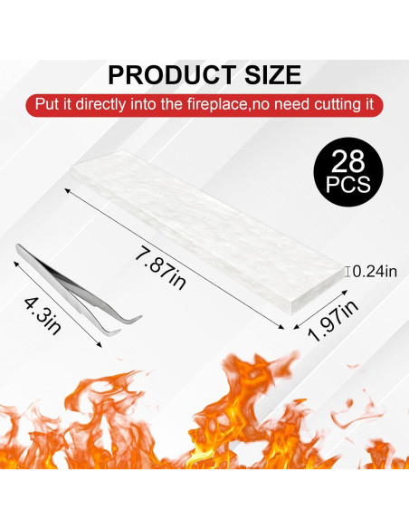 28 Mechas de Lana Cerámica Succulentlovers 20x5x0.6cm para Fogón