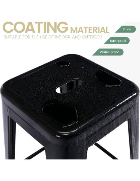 Taburetes de Bar Sin Respaldo Vogue Furniture Direct - Juego de 2