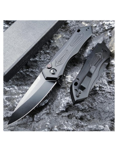 Cuchillo de bolsillo plegable Genérico 22 cm aluminio negro