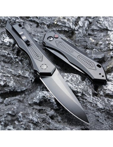 Cuchillo de bolsillo plegable Genérico 22 cm aluminio negro