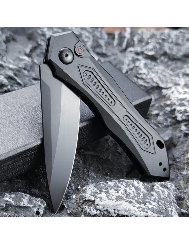 Cuchillo de bolsillo plegable Genérico 22 cm aluminio negro