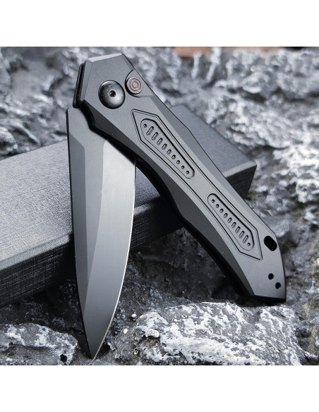 Cuchillo de bolsillo plegable Genérico 22 cm aluminio negro