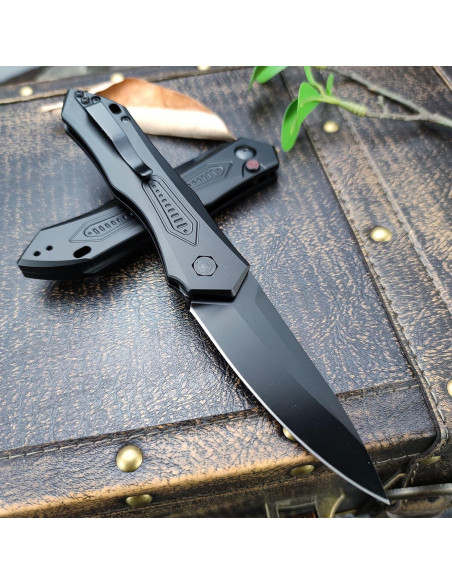 Cuchillo de bolsillo plegable Genérico 22 cm aluminio negro