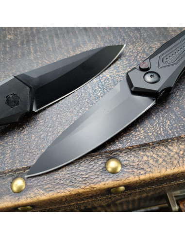 Cuchillo de bolsillo plegable Genérico 22 cm aluminio negro