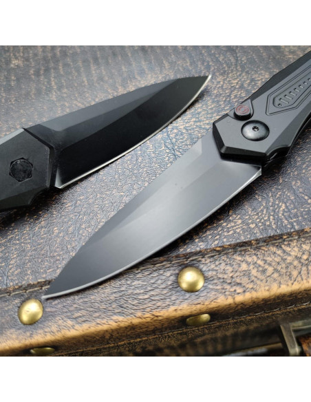 Cuchillo de bolsillo plegable Genérico 22 cm aluminio negro