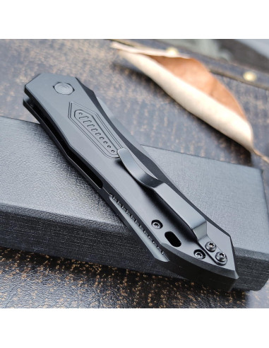 Cuchillo de bolsillo plegable Genérico 22 cm aluminio negro