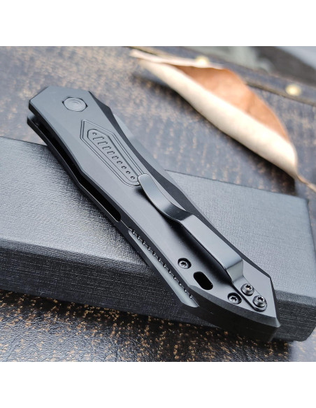 Cuchillo de bolsillo plegable Genérico 22 cm aluminio negro