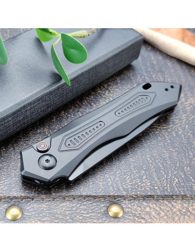 Cuchillo de bolsillo plegable Genérico 22 cm aluminio negro