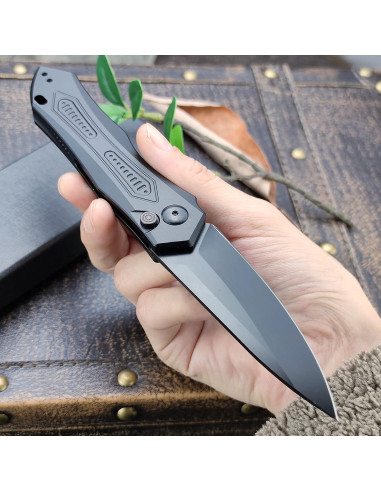 Cuchillo de bolsillo plegable Genérico 22 cm aluminio negro