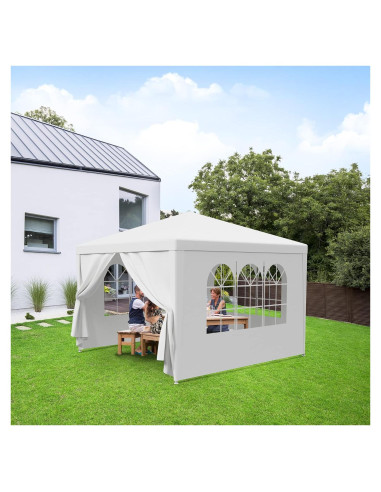 Carpa Gazebo F2C 3.05m x 3.05m Blanca con Paredes Removibles