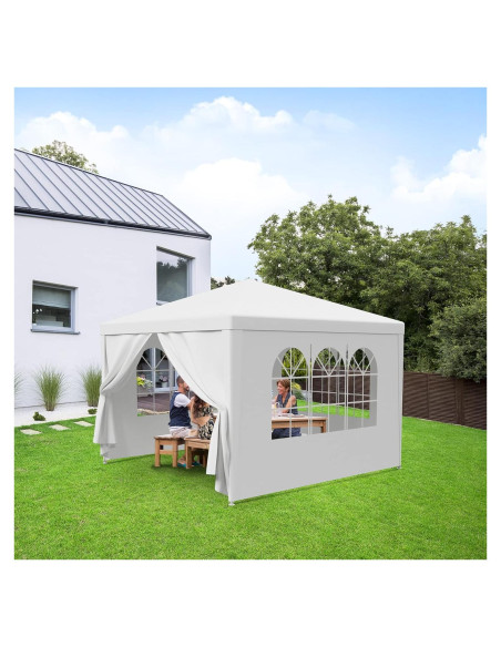 Carpa Gazebo F2C 3.05m x 3.05m Blanca con Paredes Removibles
