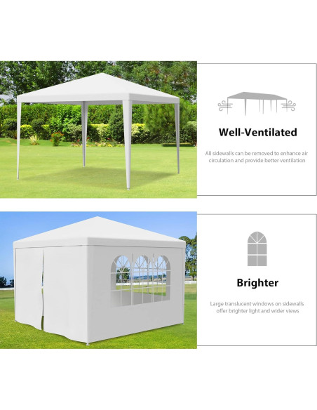 Carpa Gazebo F2C 3.05m x 3.05m Blanca con Paredes Removibles
