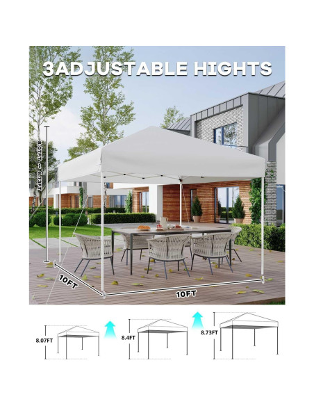 Carpa Plegable 3.05x3.05m OUTGOODS con 4 Paredes Removibles