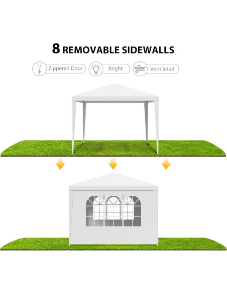 Carpa Gazebo F2C 3.05m x 3.05m Blanca con Paredes Removibles