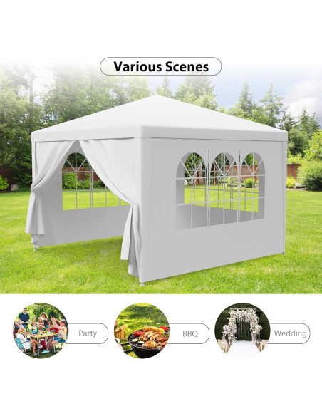 Carpa Gazebo F2C 3.05m x 3.05m Blanca con Paredes Removibles
