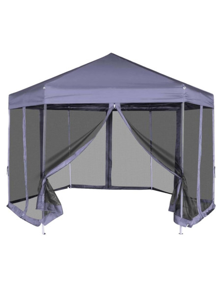 Carpa Plegable ZQQLVOO 3.6x3.1m Azul Oscuro con 6 Paredes