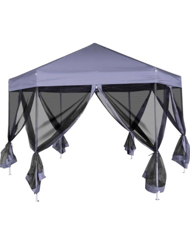 Carpa Plegable ZQQLVOO 3.6x3.1m Azul Oscuro con 6 Paredes