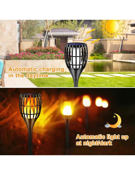 Luces de Antorcha Solar Ollivage 109 cm Efecto Llama IP65