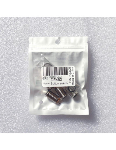 4 Interruptores de Botón Pulsador Metálico 12mm IP65 Gebildet