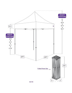 Carpa Pop-Up Impact Canopy 5x5m Estructura Acero Negra 2
