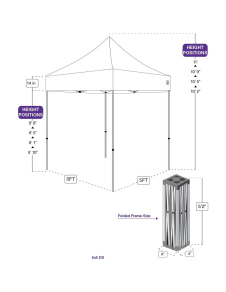 Carpa Pop-Up Impact Canopy 5x5m Estructura Acero Negra