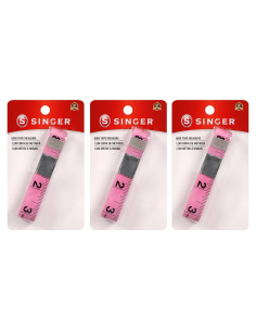 Cinta Métrica SINGER Rosa 3-Pack 1.52m Doble Cara
