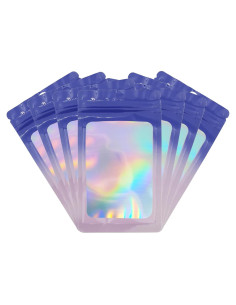Bolsas Holográficas Flosius 100 Pcs 8x14 cm Ziplock A Prueba de Olores