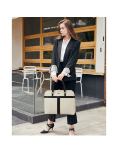 Bolso Tote para Laptop Telena de Cuero Vegano 15.6" Beige 2