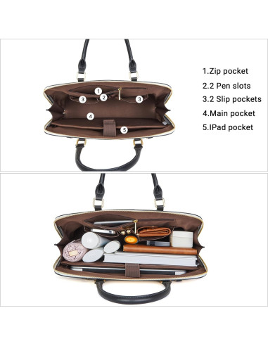 Bolso Tote para Laptop Telena de Cuero Vegano 15.6" Beige