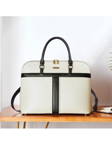 Bolso Tote para Laptop Telena de Cuero Vegano 15.6" Beige