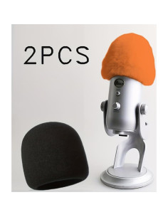 Filtro de pop para micrófono Blue Yeti - 2 PCS Naranja y Espuma 2