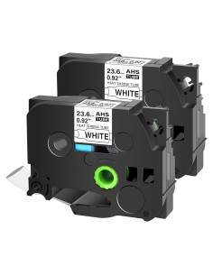 Cinta Termocontraíble Cruxer HSE-251 23.6mm Negro sobre Blanco - Paquete de 2