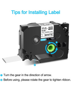 Cinta Termocontraíble Cruxer HSE-251 23.6mm Negro sobre Blanco - Paquete de 2 2