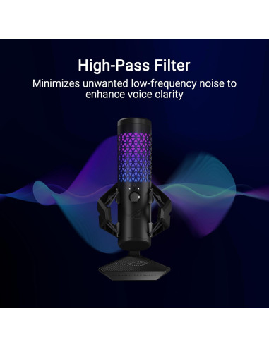 Micrófono de Juego Condensador ASUS ROG Carnyx Negro 192 kHz