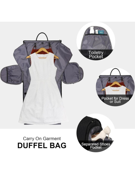 Bolsa de Ropa Modoker 3 en 1 con Ruedas 80L Negra